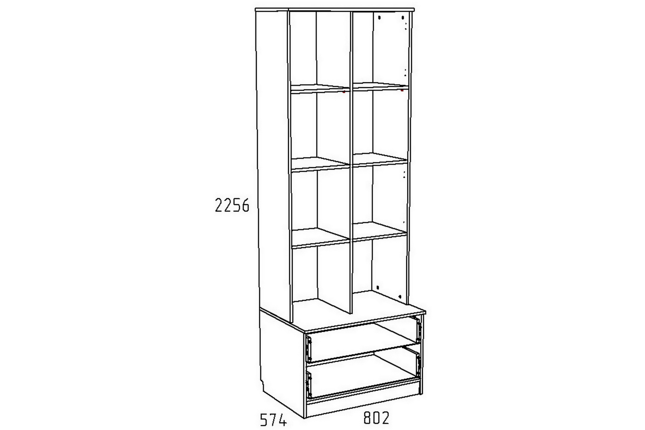 Акварель Шкаф комбинированный НМ 013.10 М