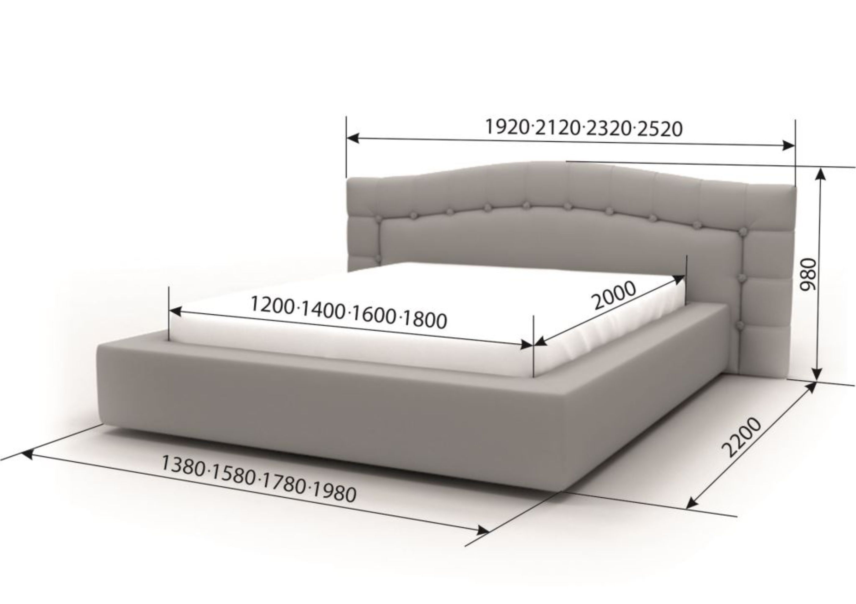 Кровать "Селеста" 2000х1200 п/м пуговицы