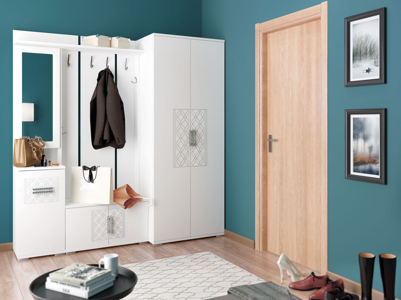 Тиффани М01 шкаф двухдверный  800*2056*510