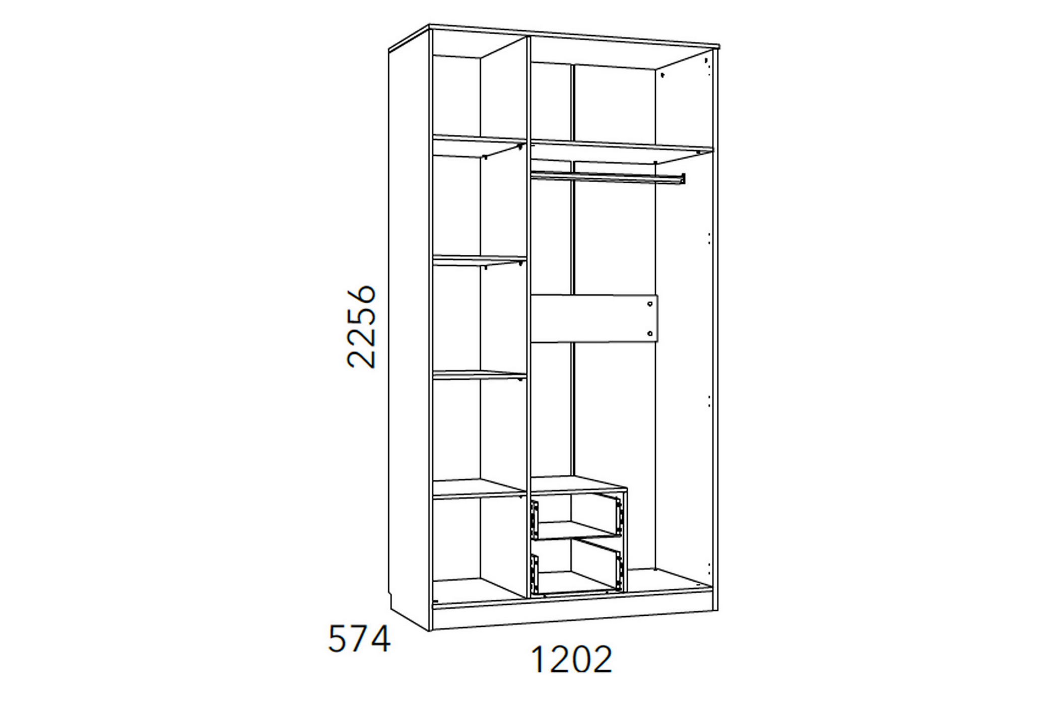Фанк Шкаф комбинированный  НМ 013.08-01 М1 Фанк Шкаф комбинированный  НМ 013.08-01 М1