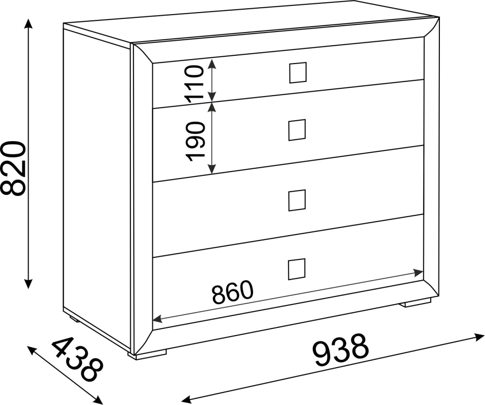 Глэдис М26 Комод малый 