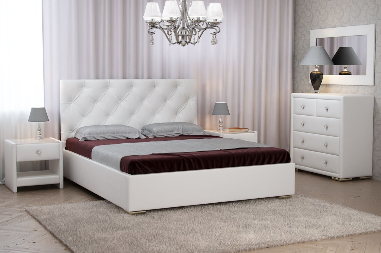 Кровать "Глория" 2000 х 1200 п/м стразы