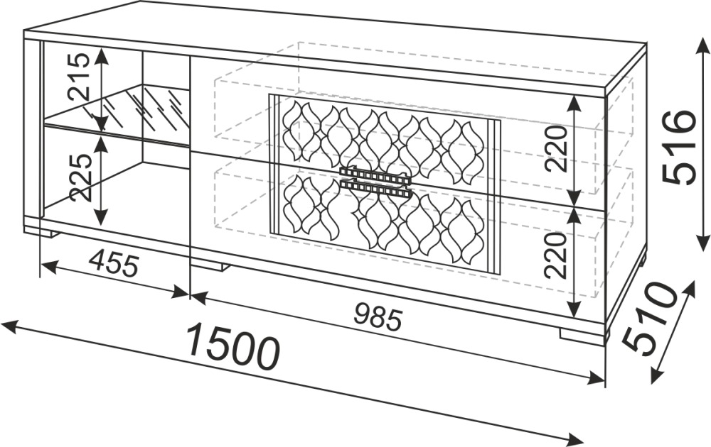Тиффани тумба ТВ М03