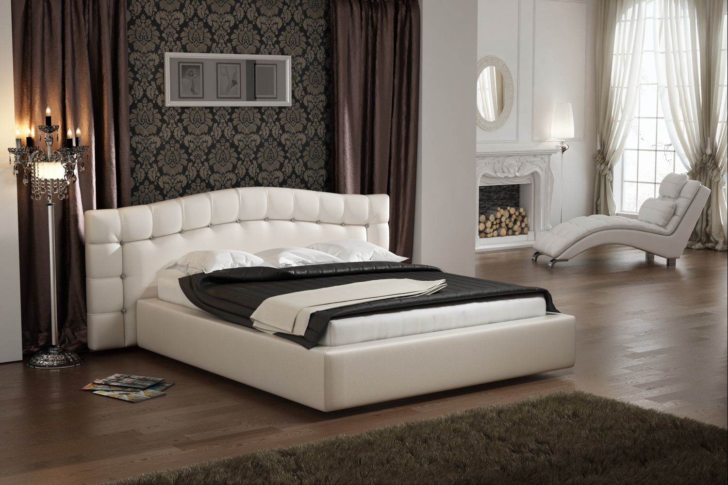 Кровать "Селеста" 2000х1800 п/м стразы