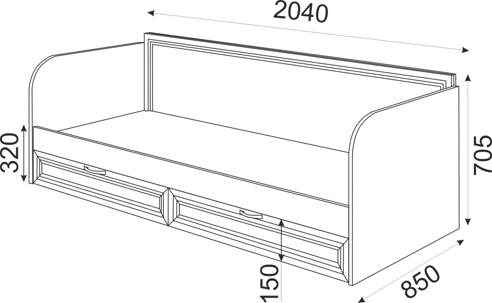 Остин Кровать с ящиками М23
