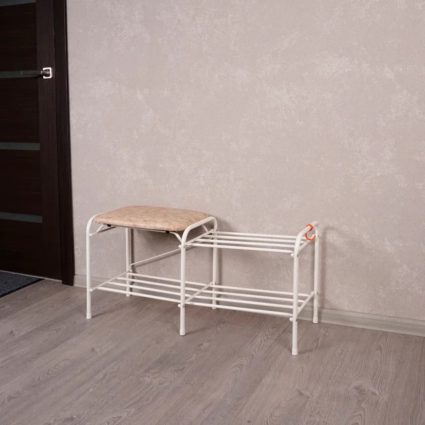 Подставка для обуви  "Альфа 32" 2-х полочная с сиденьем 80 см