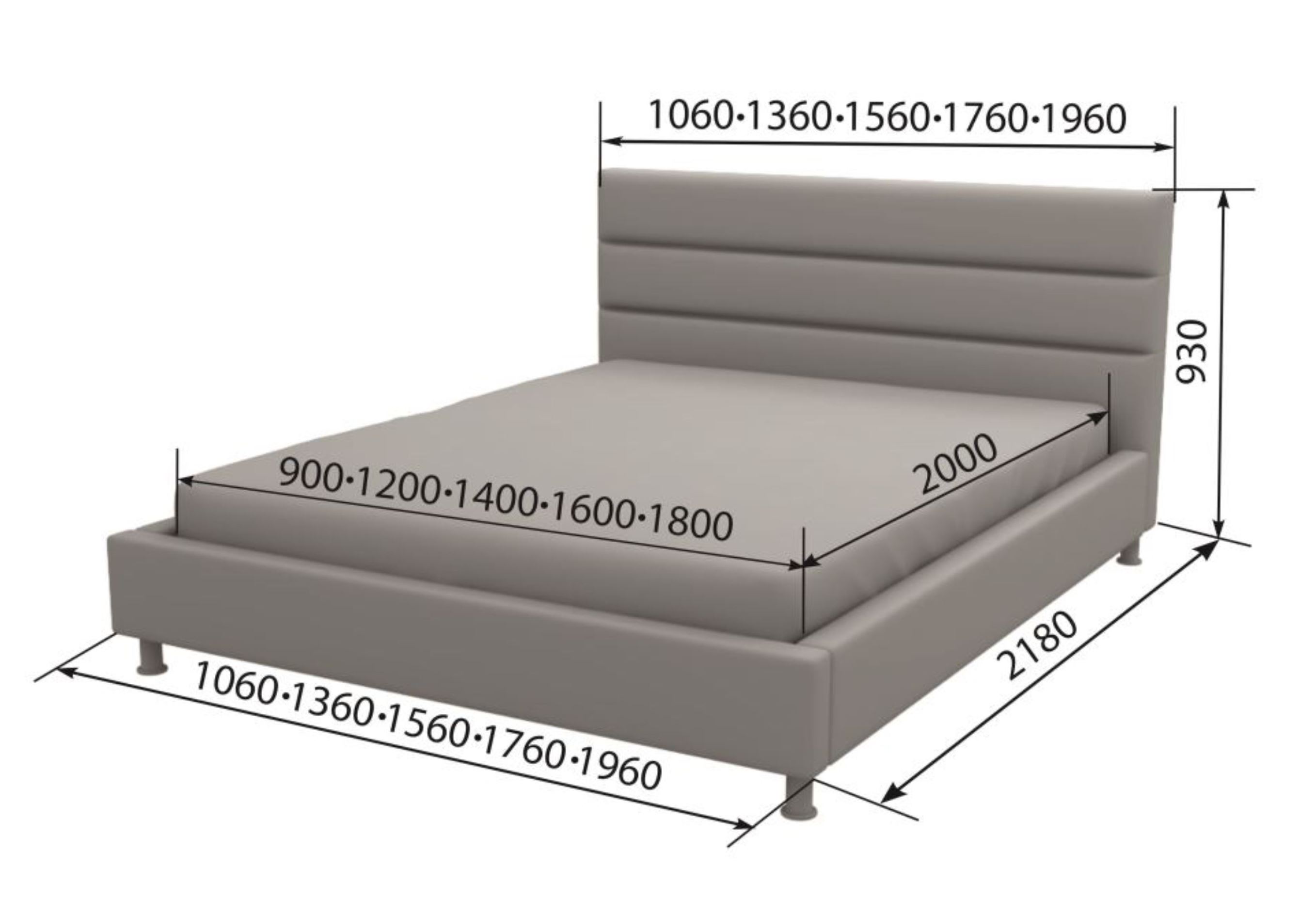Кровать "Сандра" 2000х900 с основанием