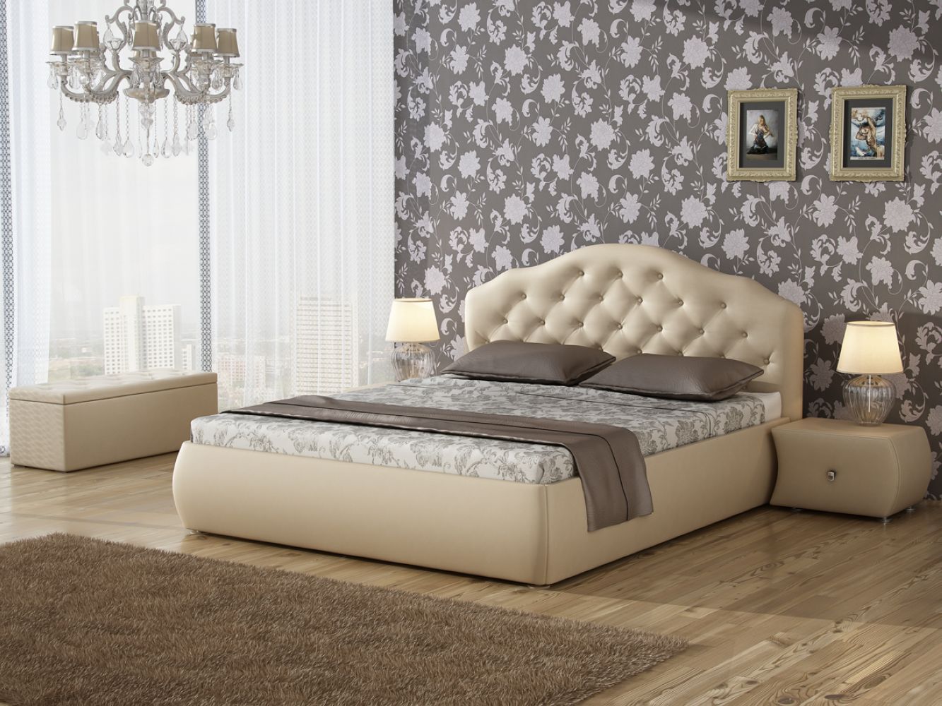 Кровать "Виктория" 2000х900 без п/м стразы