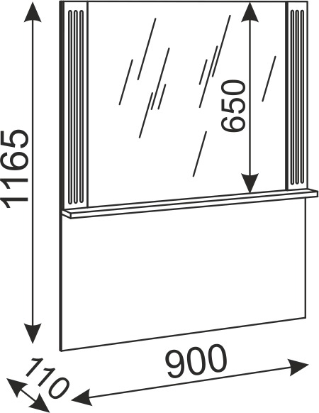 Тиффани зеркало М37 для стола 
