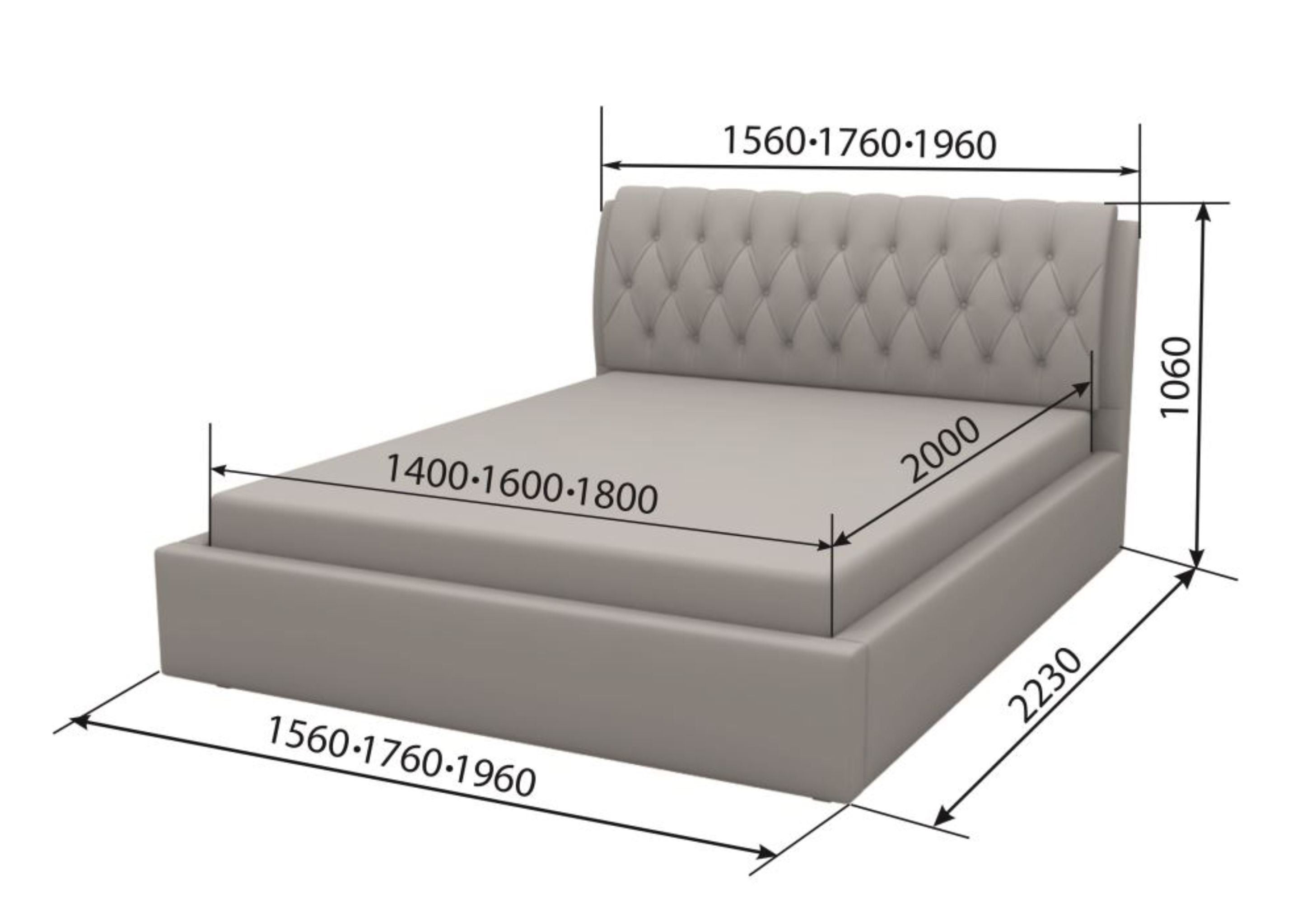 Кровать "Франческа" 2000х1800 без п/м стразы