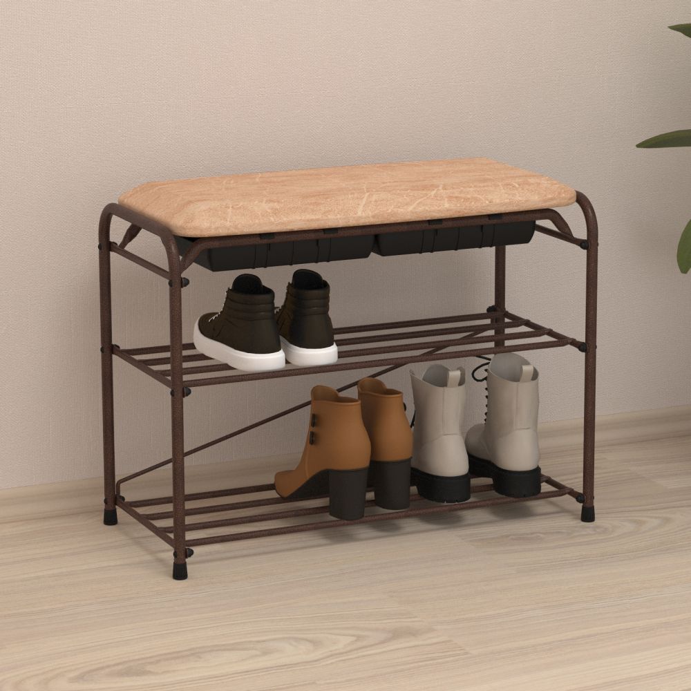 Подставка для обуви "Альфа 23" 3-х пол. с сиденьем 60 см 