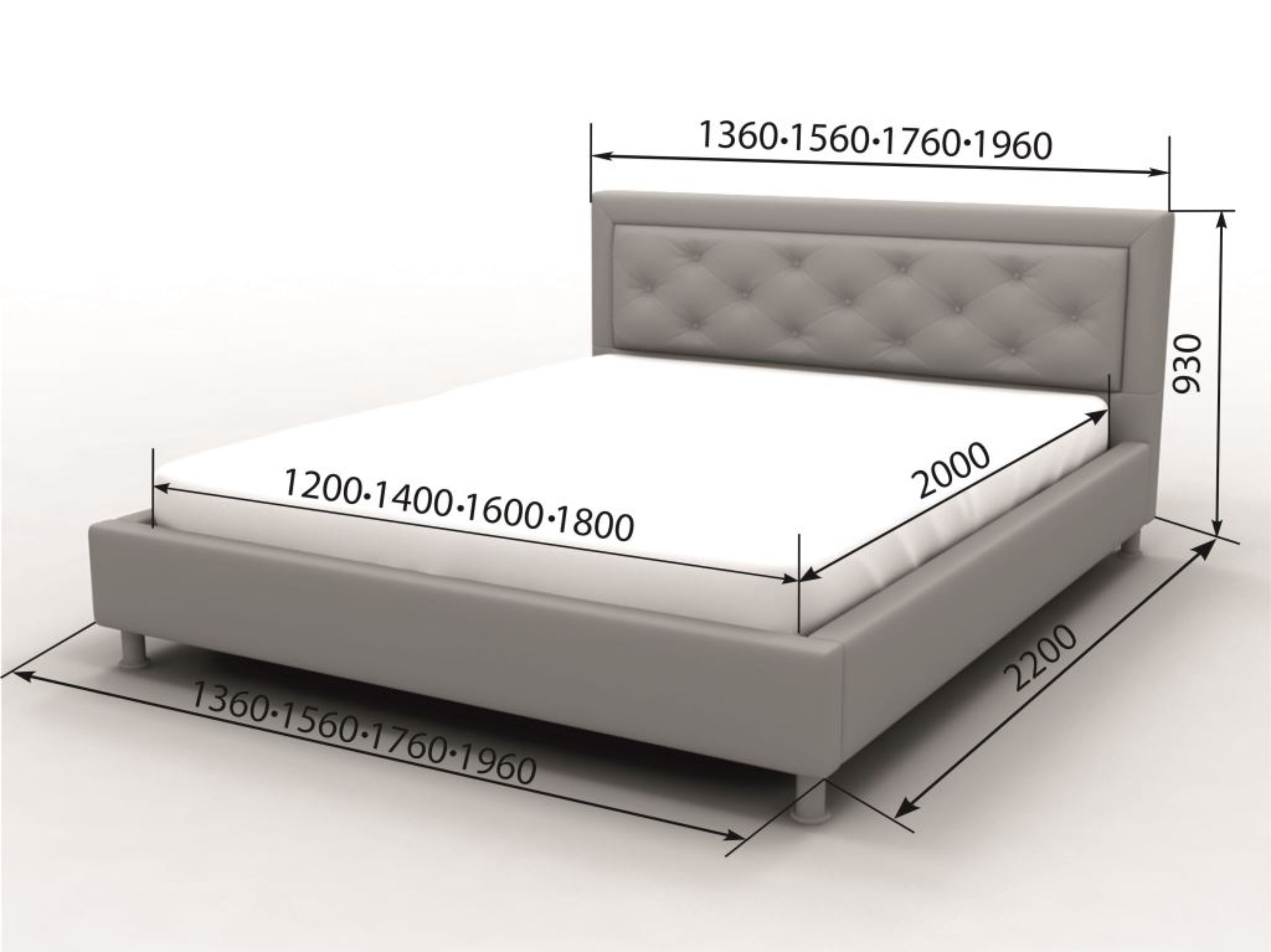 Кровать "Моника" 2000х1800 с основанием пуговицы