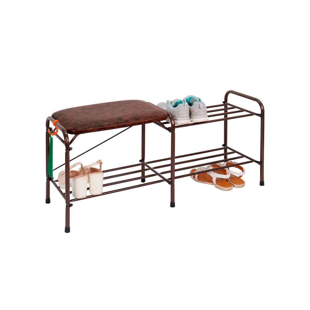 Подставка для обуви  "Альфа 32" 2-х полочная с сиденьем 80 см