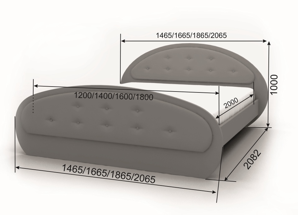 Кровать "Ника-2" 2000 х 1800 с п/м, без основания