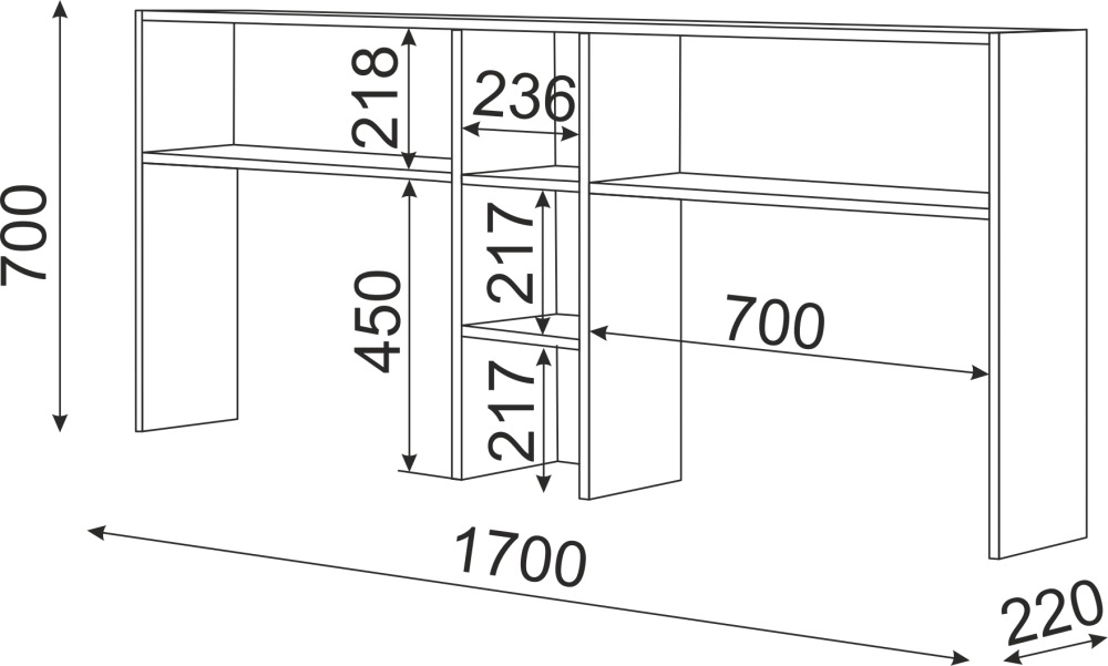 Остин Надстройка для стола двойного М15