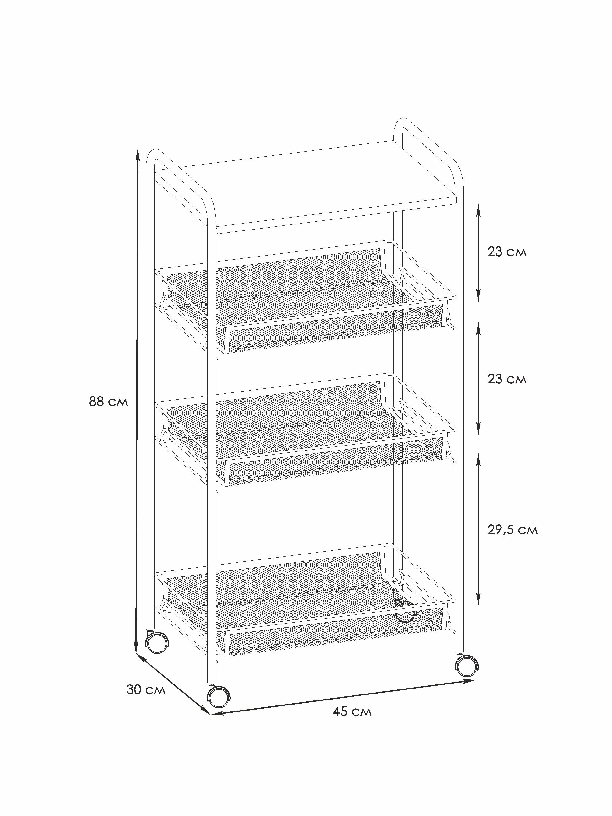 Этажерка Ладья 34КС с деревянным столиком