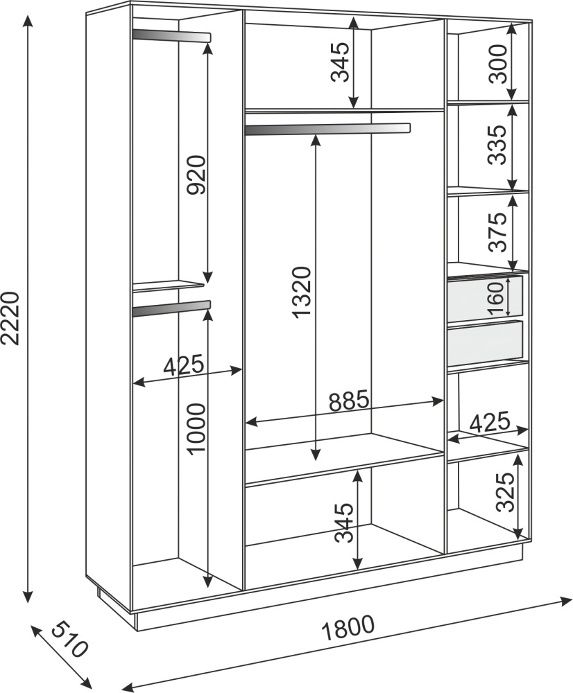 Тиффани шкаф 4-х створчатый М21