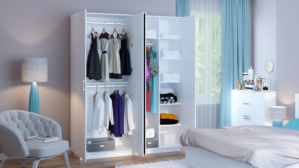 Тиффани шкаф с зеркалом 4-х створчатый М22