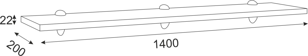 Тиффани М06 полка навесная 1,4 1400*22*200