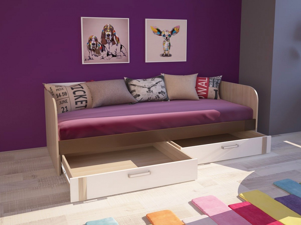 Волкер Кровать с ящиками М13