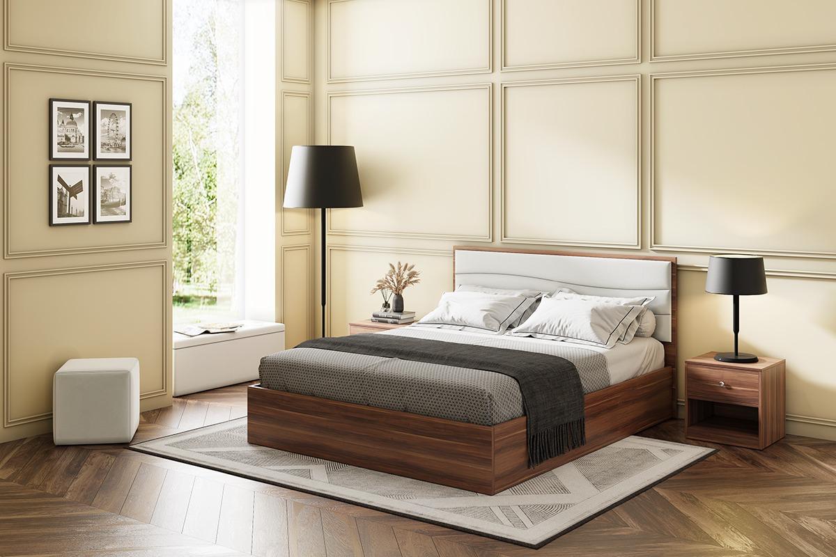 Кровать "Илона" 2000*1800 без п/м (без основания) ЛДСП Ясень шимо темный