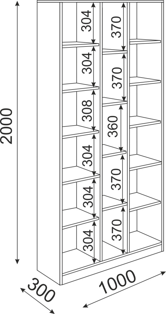 Остин Стеллаж комбинированный 1000 М 07