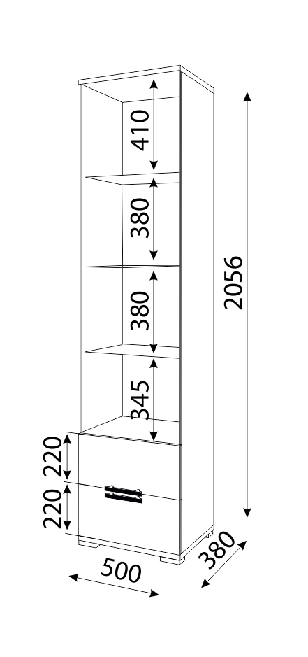 Мармарис М07 Пенал-витрина