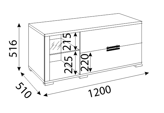 Мармарис М14 ТВ-тумба малая