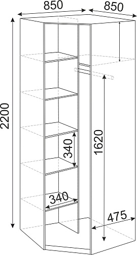 Глэдис М21 Угловой шкаф