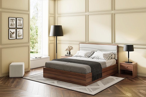 Кровать "Илона" 2000*1200 без п/м (без основания) ЛДСП Ясень шимо темный
