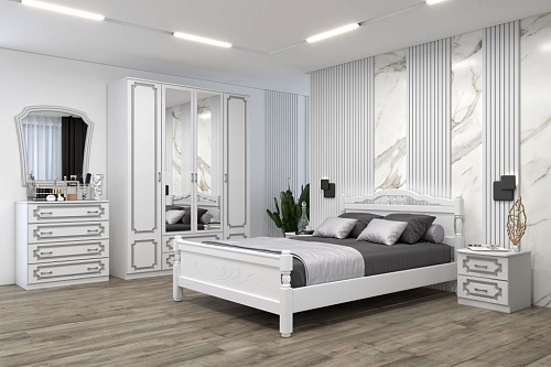 ЛАК Шкаф для одежды 4-х дверный с зеркалом