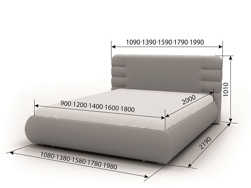 Кровать "Элегия" 2000х1400 п/м Кровать "Элегия" 2000х1400 п/м