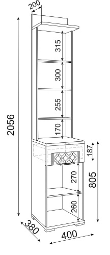 Тиффани тумба с зеркалом М33