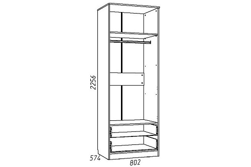 Акварель Шкаф для одежды с ящиками НМ 013.02-03 М1 Акварель Шкаф для одежды с ящиками НМ 013.02-03 М1