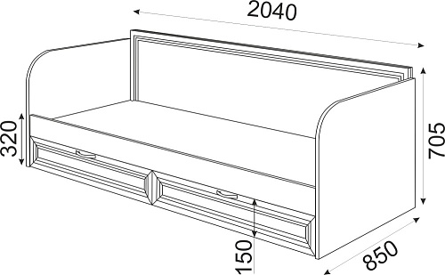 Остин Кровать с ящиками М23