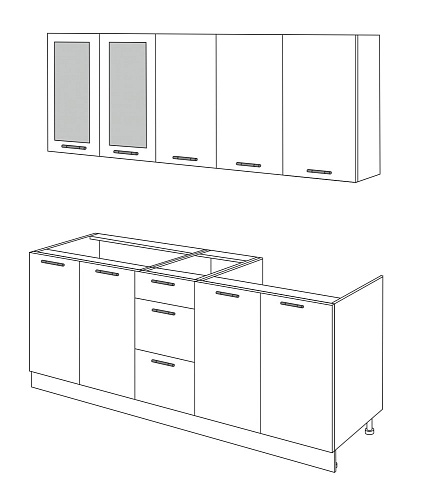 Кухня Дарина с витринами 2,0 м