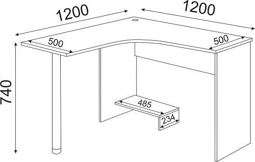 Остин Стол угловой М12