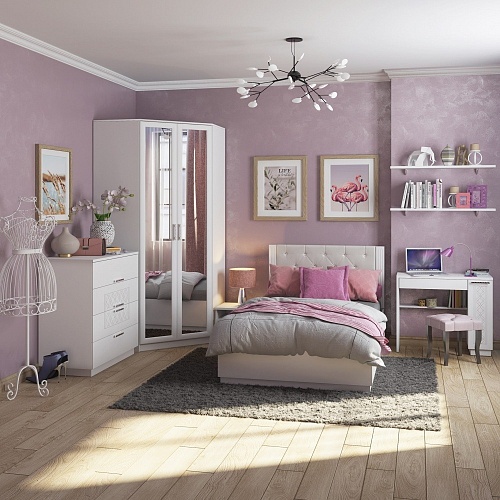 Тиффани шкаф угловой с зеркалом М35