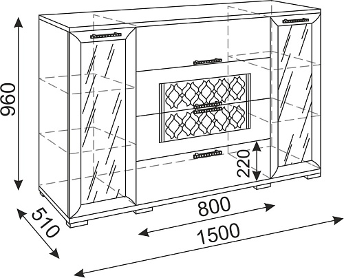 Тиффани М11 комод-витрина