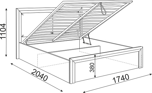 Глэдис М32 Кровать 1,6 с п/м и мягкой спинкой