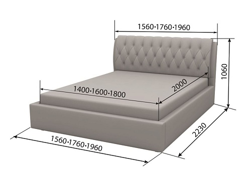 Кровать "Франческа" 2000х1400 без п/м стразы