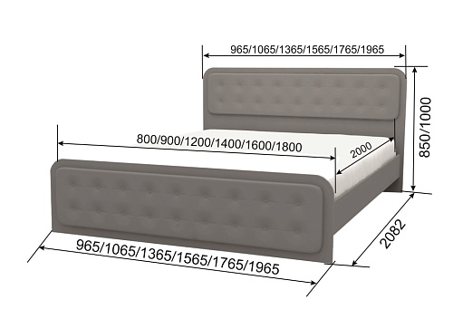 Кровать "Ника-1" 2000 х 1200 с п/м, без основания Кровать "Ника-1" 2000 х 1200 с п/м, без основания