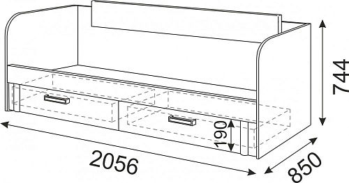 Волкер Кровать с ящиками М13