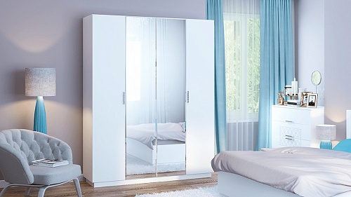 Тиффани шкаф с зеркалом 4-х створчатый М22