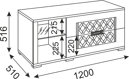 Тиффани М14 ТВ тумба малая