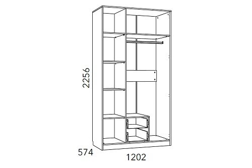 Фанк Шкаф комбинированный  НМ 013.08-01 М1