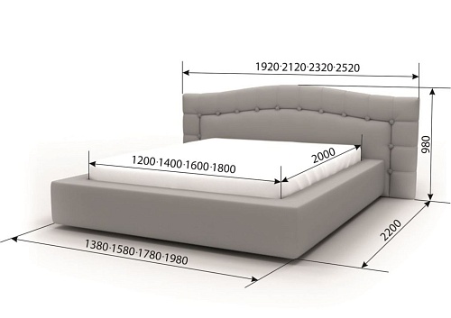 Кровать "Селеста" 2000х1800 без п/м пуговицы