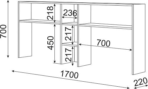 Остин Надстройка для стола двойного М15