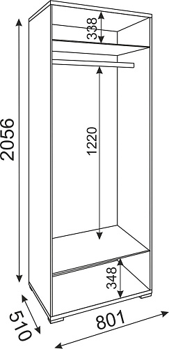 Тиффани М01 шкаф двухдверный  800*2056*510