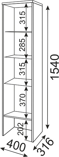 Тиффани пенал-надстройка М 04